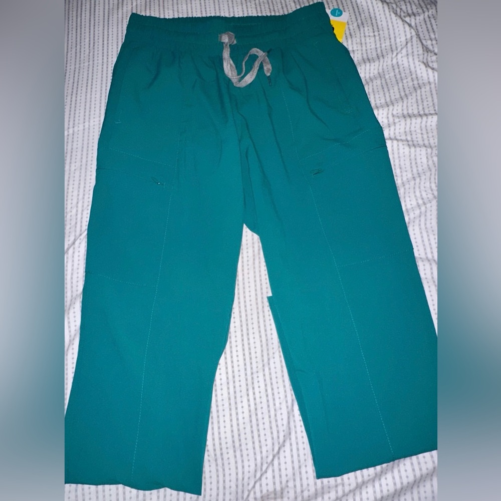 Teal Drawstring Scrub Pants